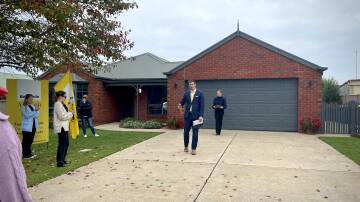 Ray White auctioneer Harry Ponting at the auction of 13 Steeple Court, Warrnambool.