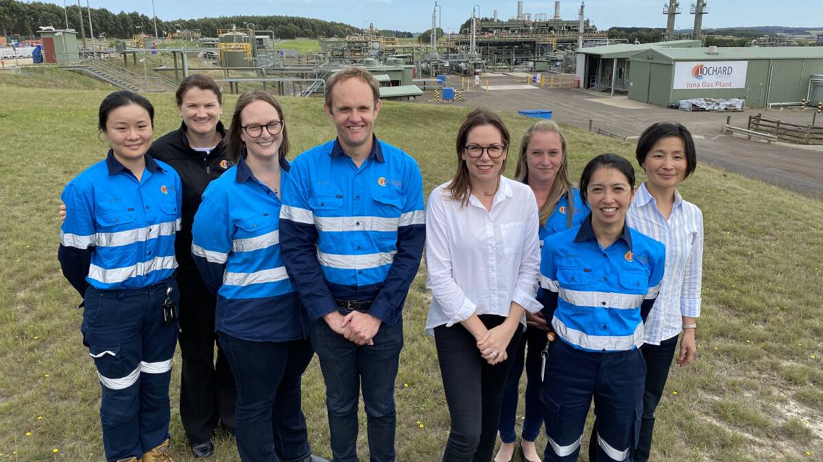 The team of engineers at the Lochard Energy plant near Port Campbell. A feasibility study is looking into whether parts of Lochard's facilities could be re-purposed to store hydrogen.