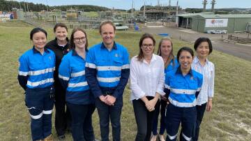 The team of engineers at the Lochard Energy plant near Port Campbell. A feasibility study is looking into whether parts of Lochard's facilities could be re-purposed to store hydrogen.