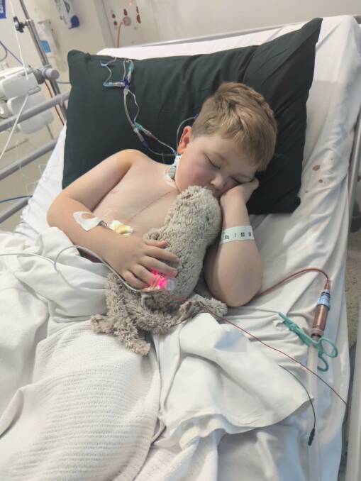 Xavier recovering after surgery at Royal Children's Hospital. Picture supplied