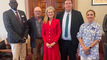 Crs Otha Akoch, Richard Ziegeler, mayor Ben Blain and Cr Angie Paspaliaris meet with Planning Minister Sonya Kilkenny in Melbourne.
