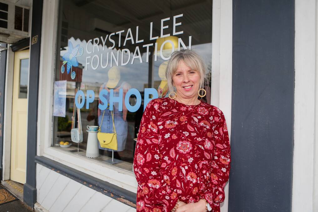 Jo Sinclair from the Crytal Lee Foundation. She is at the op shop in Koroit. Picture by Anthony Brady