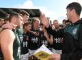 Jonathan Brown addresses the Hampden league under 23 interleague side during last year's clash with Ballarat. Picture by Lachlan Bence