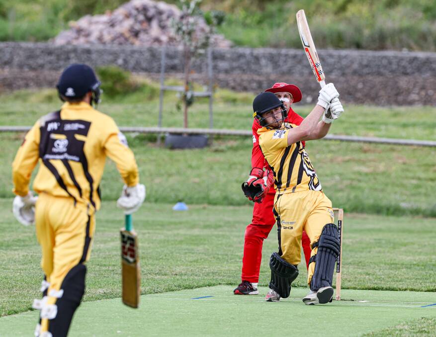 Theo Opperman smokes the ball to the leg side. Picture by Sean McKenna