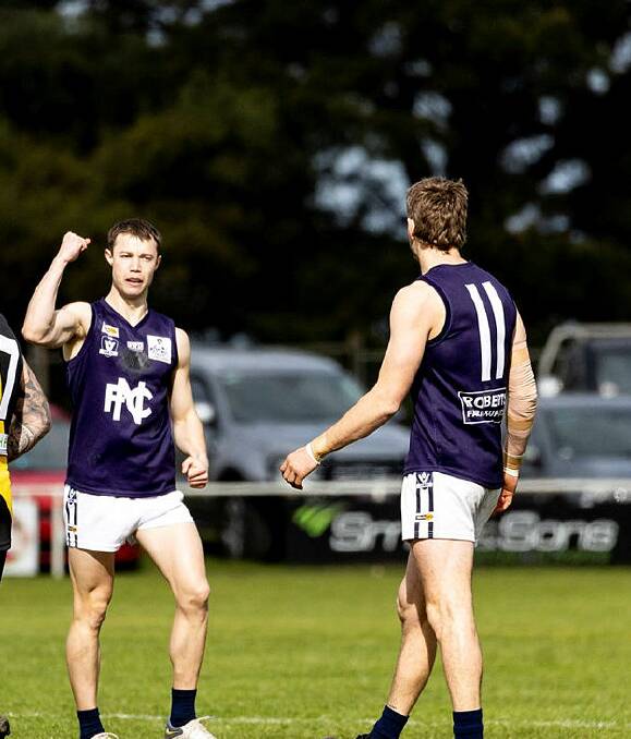 Jackson Couch and John Paulin (11), pictured in 2023, starred for Nirranda in its win against Kolora-Noorat. Picture by Anthony Brady