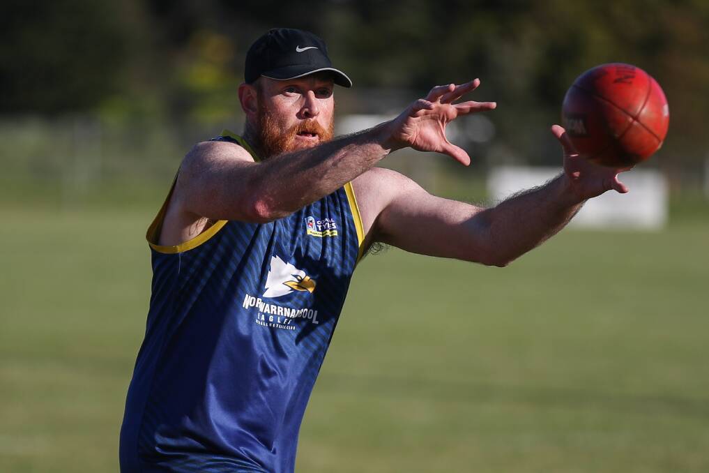 Jordan Dillon training for North Warrnambool Eagles during the 2021 season. File picture