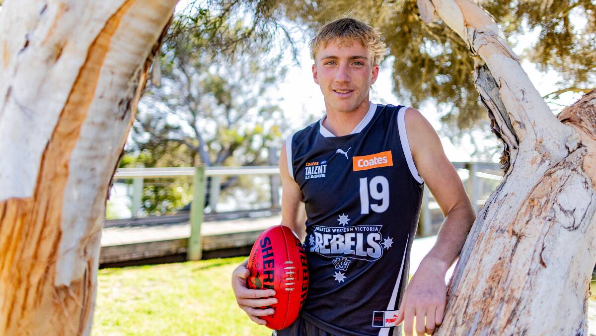 Talented teen Mitch Lloyd kicked two goals in his first game for Koroit of the season. Picture by Anthony Brady