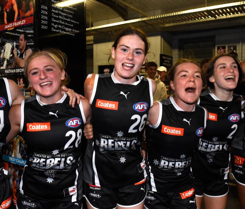 South Warrnambool's Olivia Wolter enjoys a win with GWV Rebels earlier in the season. Picture by Adam Trafford
