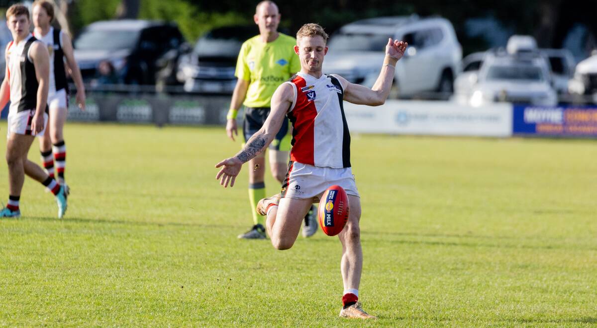 Clem Nagorcka, pictured earlier in the season, starred for Koroit in its win against Camperdown. Picture by Anthony Brady