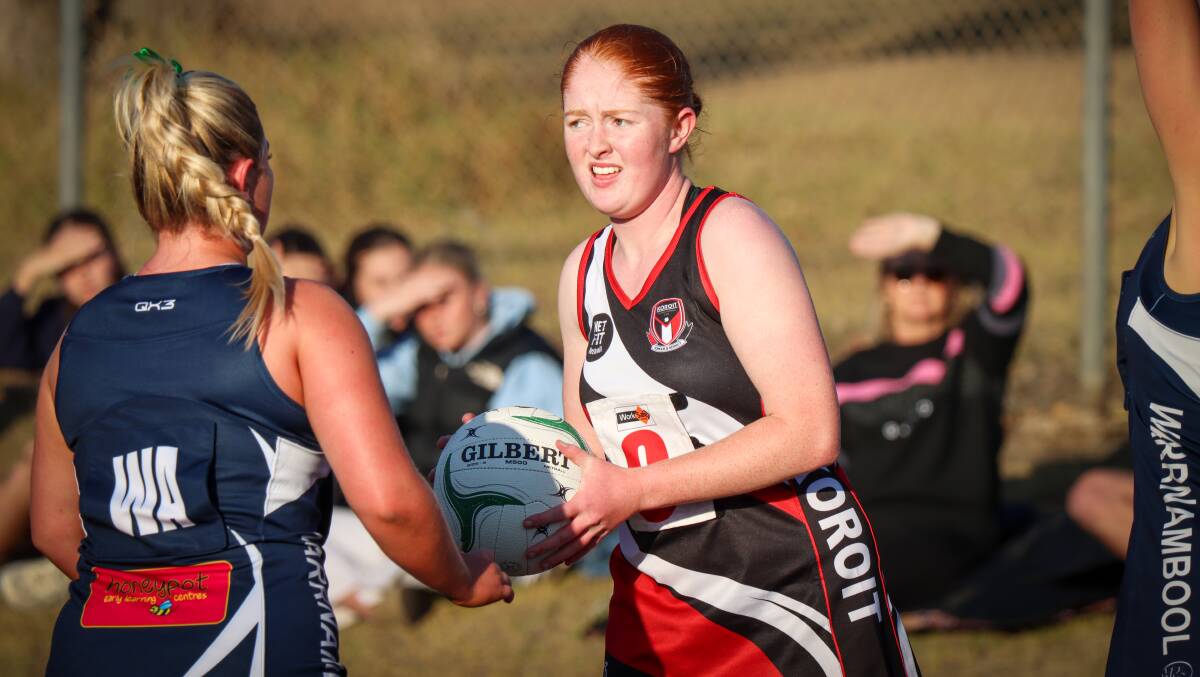 Koroit's Scarlett O'Donnell, pictured earlier in the season, returned from a leg injury against the Bombers. Picture by Justine McCullagh-Beasy