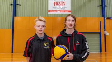 Flynn Riches and Lucas Byron will represent South West Pirates volleyball men's teams at the upcoming Victorian country championships. Picture by Eddie Guerrero