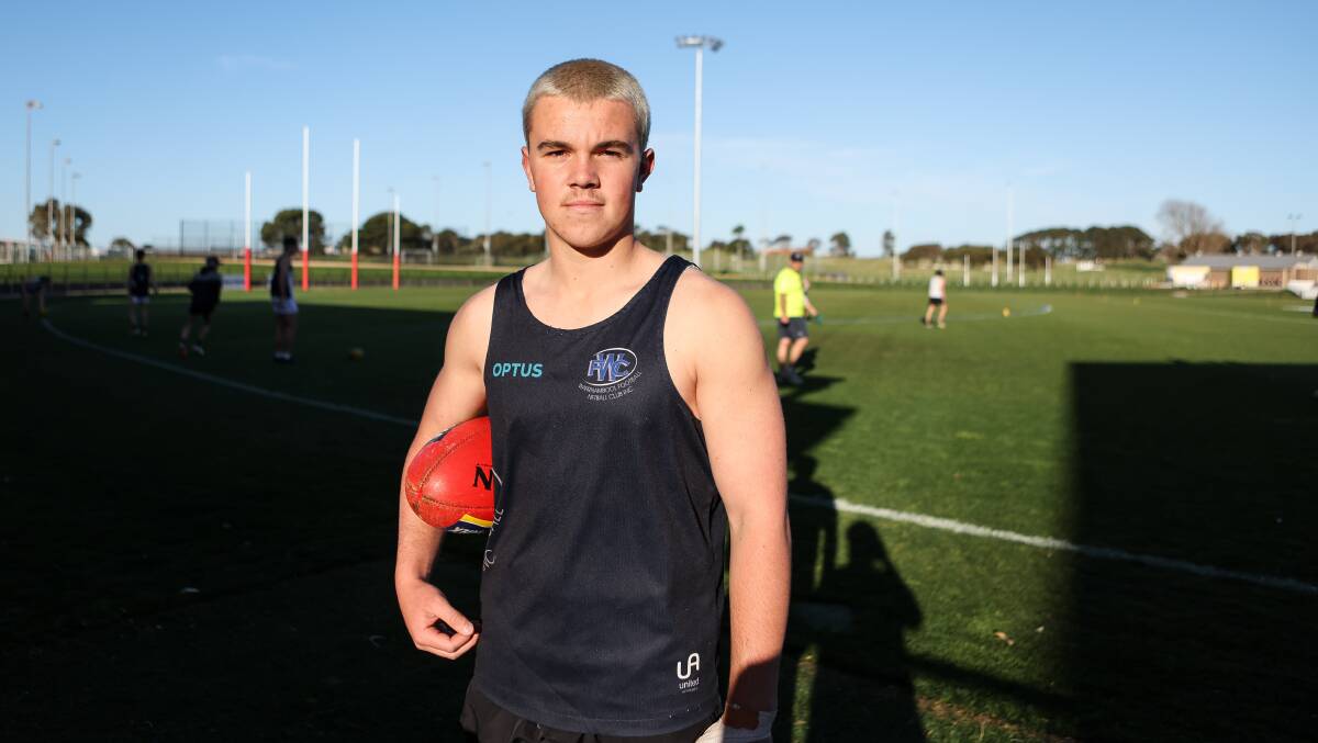 Warrnambool's Hugo Artz has enjoyed the step up to under 18.5 football. Picture by Anthony Brady