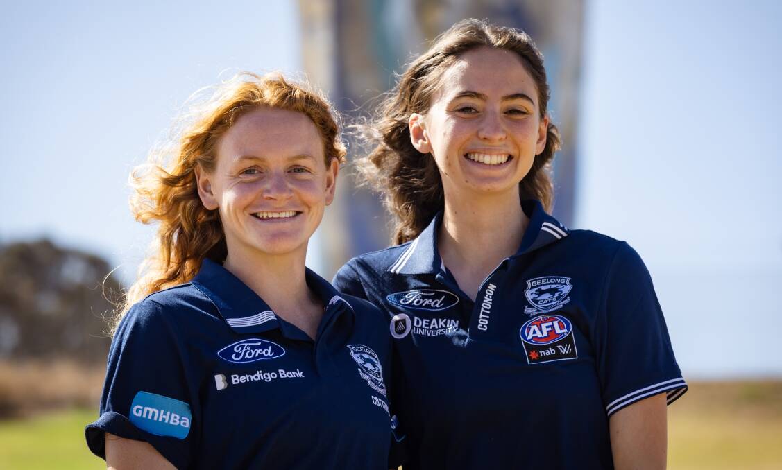 South Warrnambool's Jane McMeel and Michaela Leris are on Geelong's VFLW list in 2024. Picture by Sean McKenna