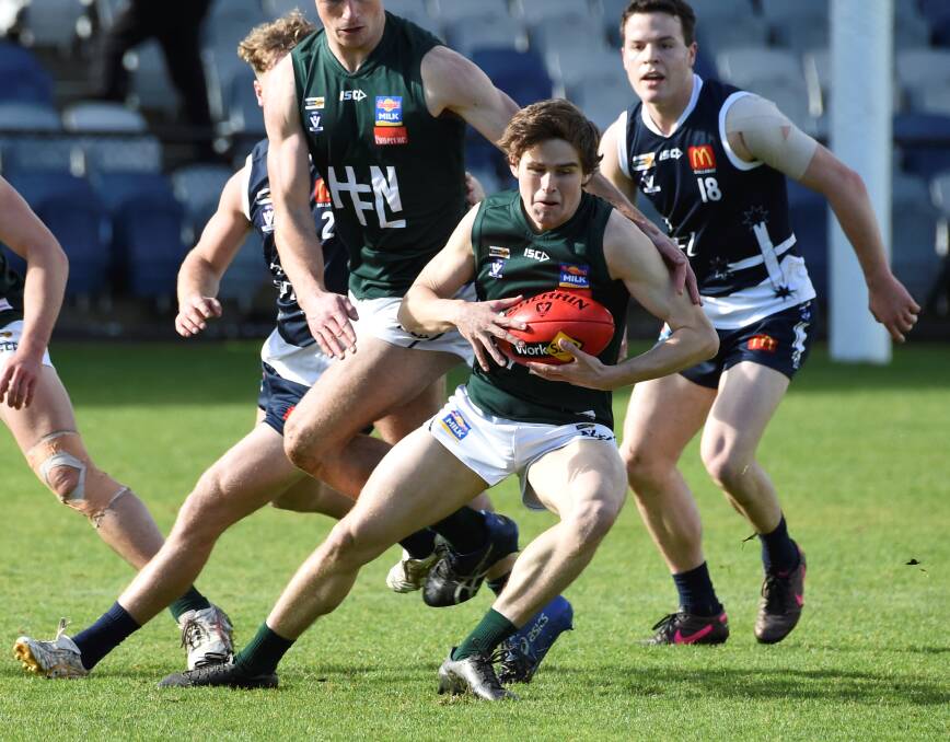 Toby Jennings playing for the Hampden league under 23 interleague team in 2023. Picture by Lachlan Bence