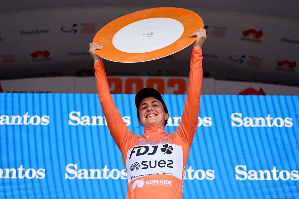Grace Brown, here with her Tour Down Under trophy, will contest the Cadel Evans Great Ocean Road Race on January 28. Picture by Getty Images