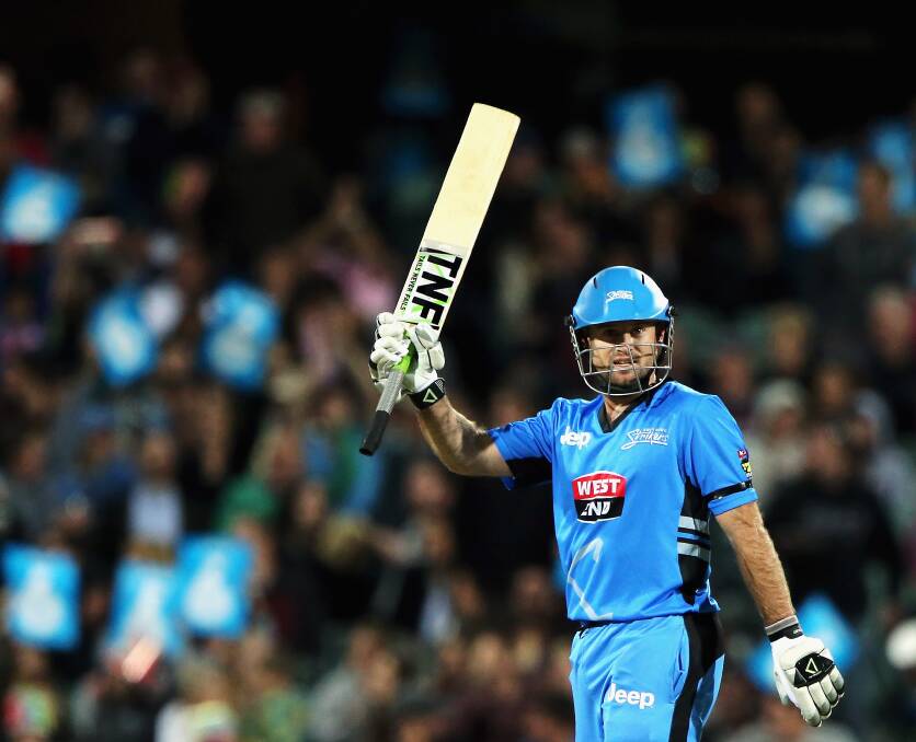 Tim Ludeman after a BBL record 50 off just 18 balls for the Adelaide Strikers in 2014. Picture by Getty Images