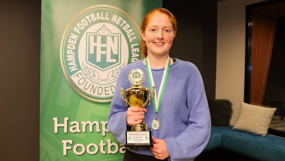 Scarlett O'Donnell won the HFNL 17 and under netball best and fairest. Picture by Anthony Brady