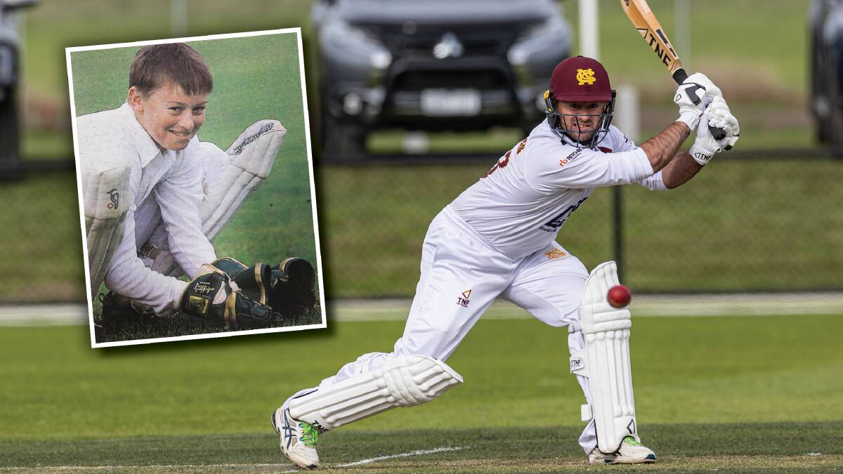 Nestles cricketer Tim Ludeman has called time on his
playing career. Inset, a 12 year-old Ludeman after making
the Victorian under 12 squad. Pictures by Sean McKenna, file