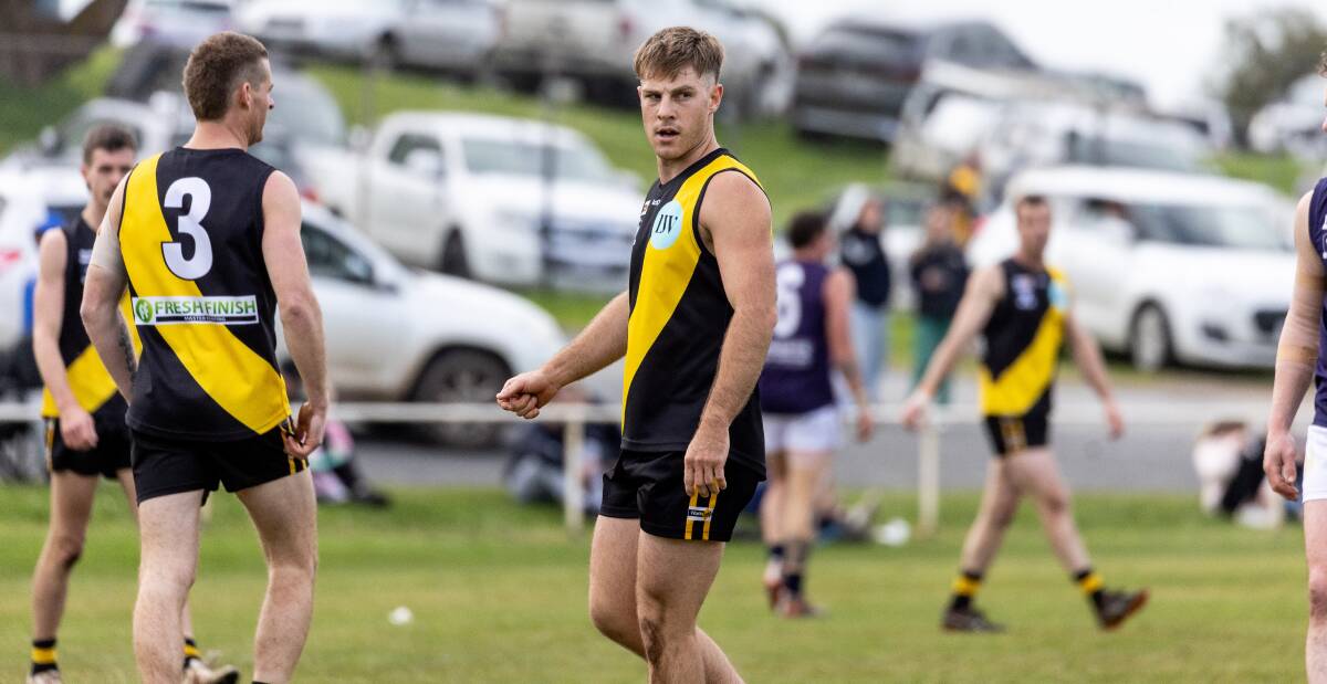 Koroit recruit Blair McCutcheon, pictured playing for Merrivale last season, is playing for Waratah in the NTFL. Picture by Anthony Brady