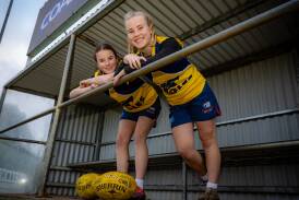 North Warrnambool Eagles under 15 co-captains Zarah Timpson and Lily Shand are excited to play in a grand final on Sunday. Picture by Eddie Guerrero