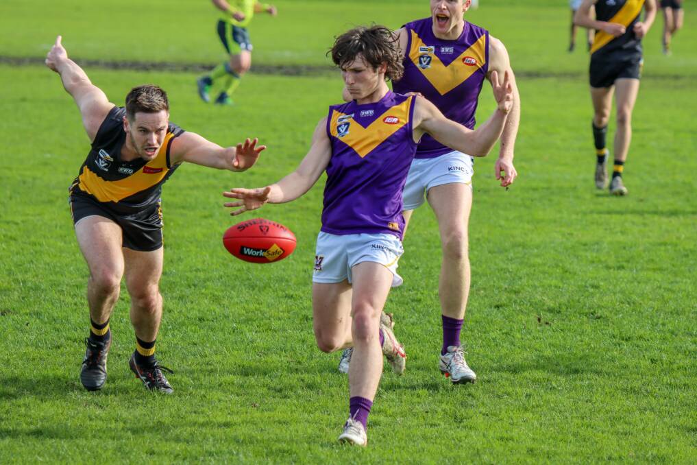 Port Fairy's Mitchell Ryan, pictured playing in 2023, has been suspended for five weeks. Picture by Justine McCullagh-Beasy