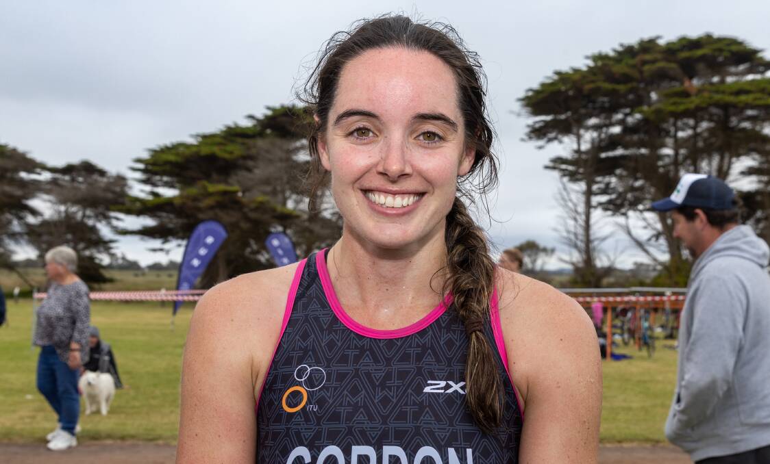 Brooke Gordon after finishing the 2023 Killarney Triathlon sprint distance as the fastest female. Picture by Eddie Guerrero