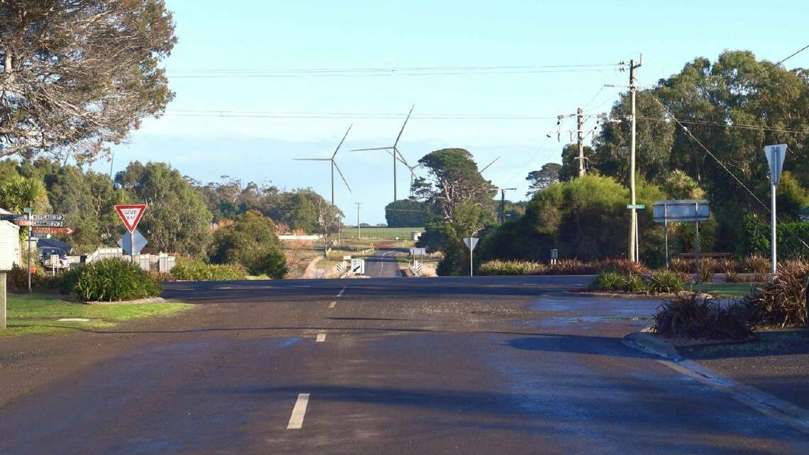 A designer's rendering shows the visual effect of the proposed wind turbines as seen from the centre of Woolsthorpe.