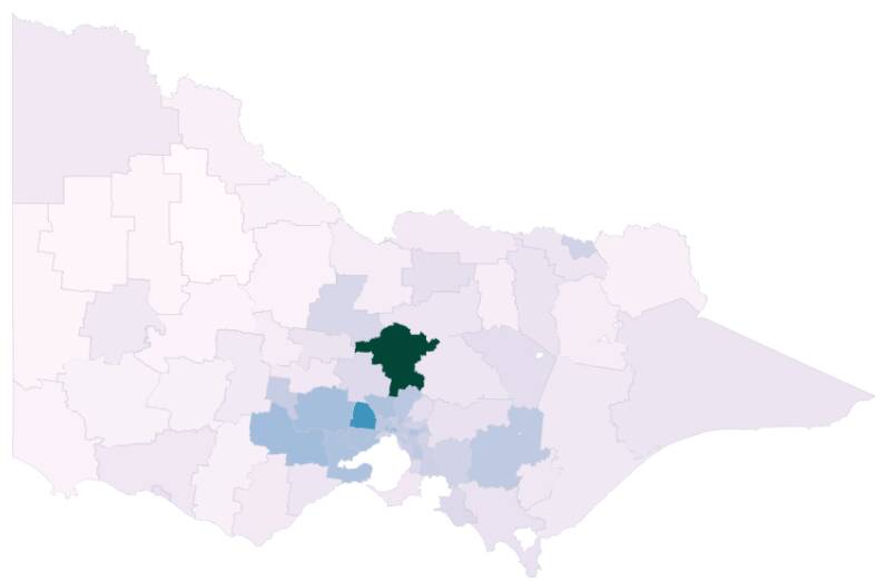 The regional areas to see the biggest growth are almost all on Melbourne's outer fringe.