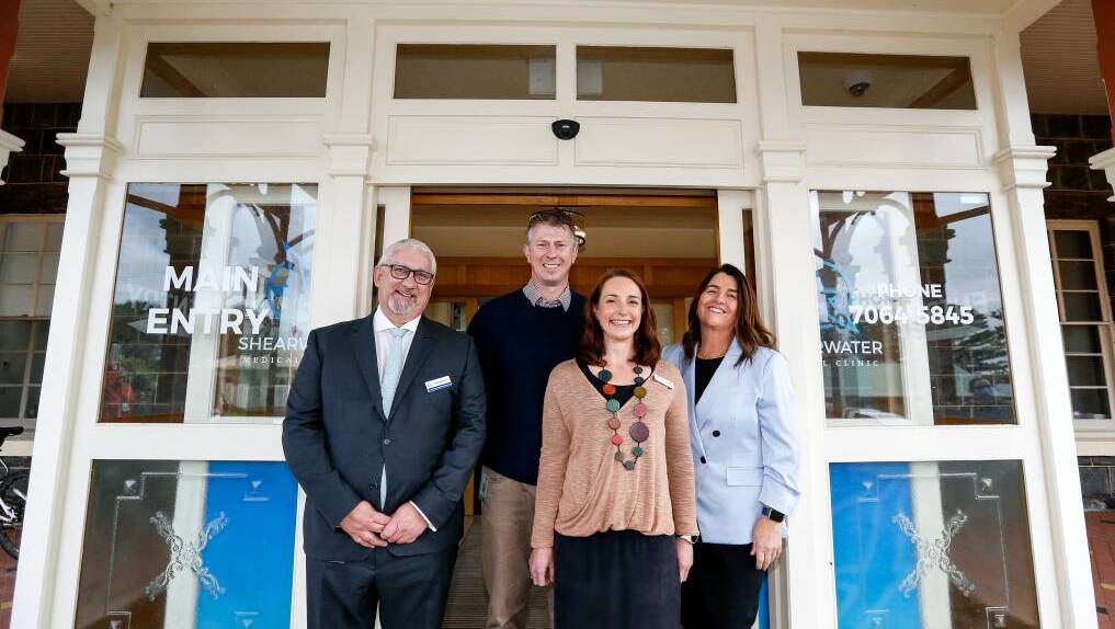 Moyne Health Services helped open Shearwater Medical Clinic just two years ago. Pictured are Moyne Health board chair Brian Densem, Shearwater's Cameron and Linda McPherson, and Member for South West Coast Roma Britnell