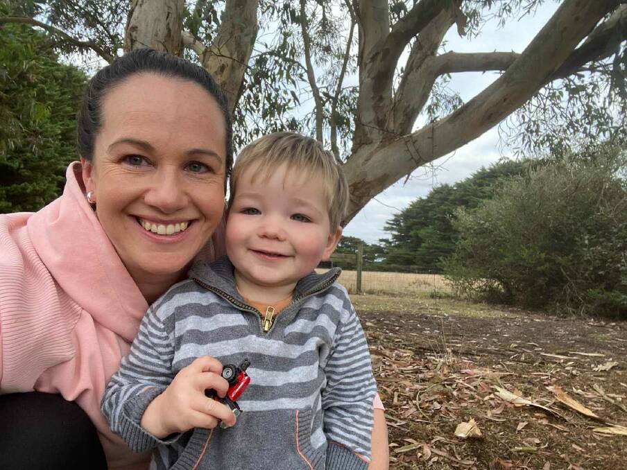 Scotts Creek mother Bess Hallyburton and her 18-month-old son Archie who attends Kardinia Early Learning in Timboon. Picture supplied