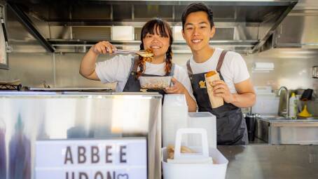 Hong Kong-style noodle van Abbee Udon owners Abigail Chau and Hadrian Chan. Picture by Eddie Guerrero.