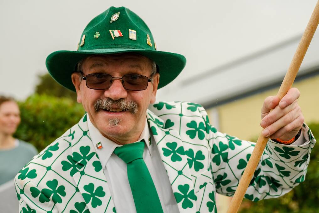 ICON: Belfast-born Woolsthorpe resident Paddy Kelly at the Koroit Irish Festival parade. Picture: Chris Doheny