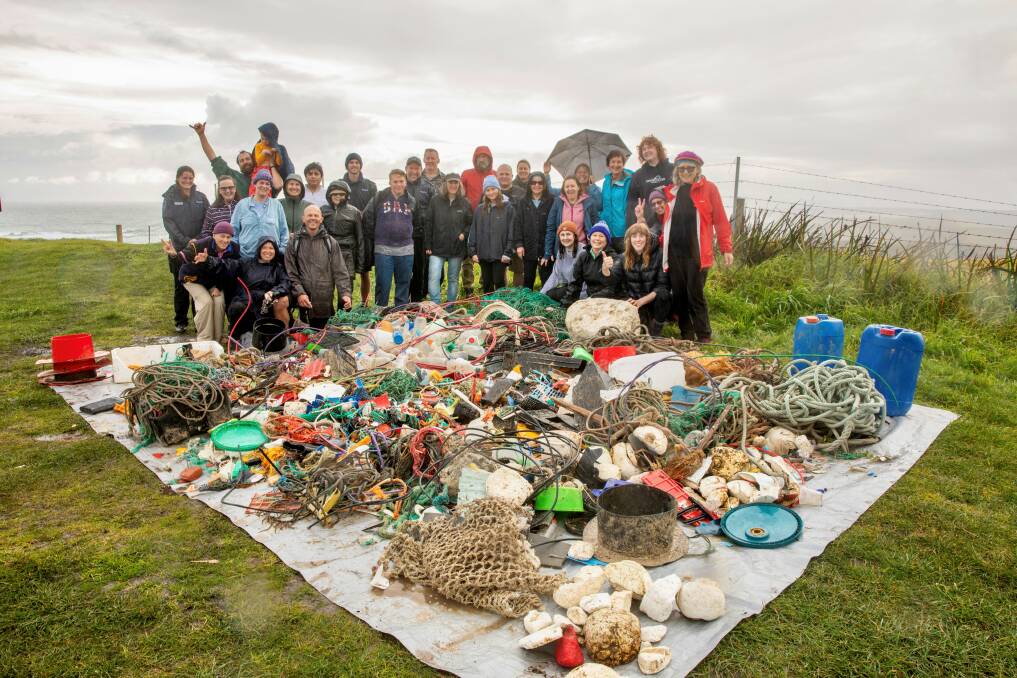 A collection of plastic bottles and marine debris collected by Beach Patrol 3280 - 3284. Picture supplied.