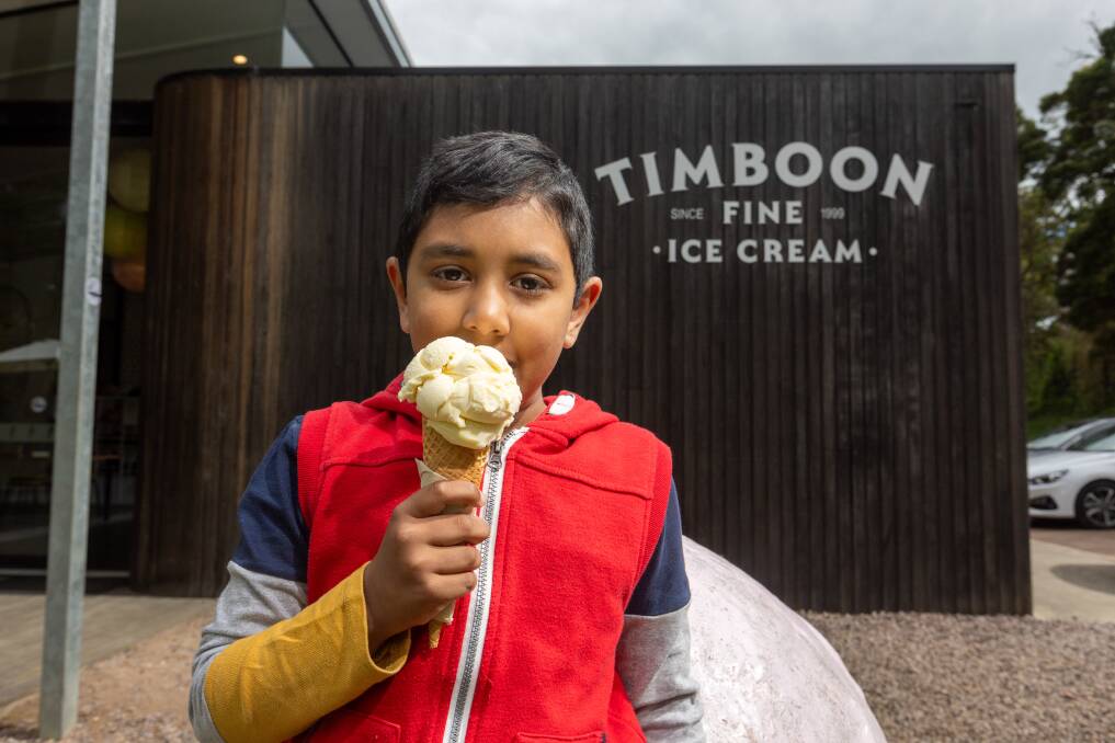 Visitor Athul Dileep, 8, was thrilled to get his hands on an icy treat. Picture by Eddie Guerrero