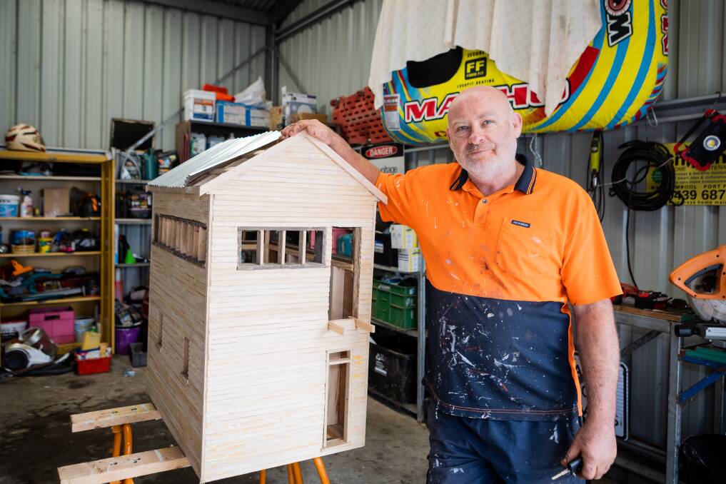 Killarney resident Paul Schipper is building a railway signal box replica. Picture by Anthony Brady