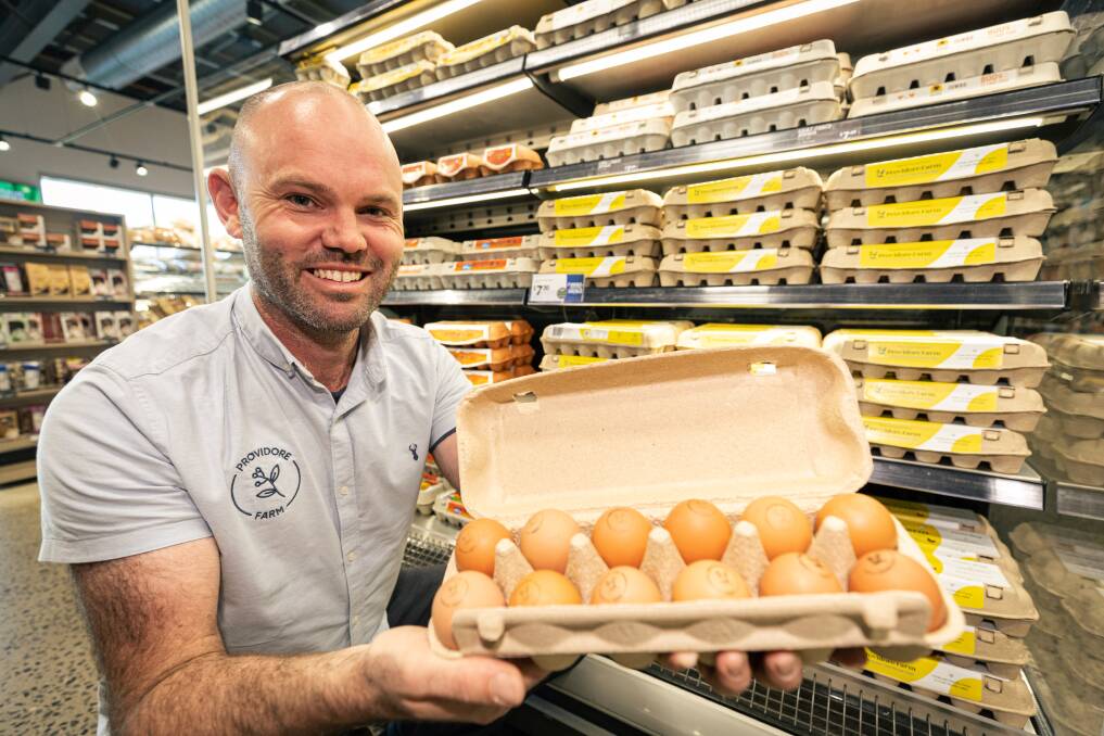 Providore Farm owner Zac Jeffries, from Narrawong, says door-to-door deliveries of fresh produce including his eggs is gaining popularity across the region. Picture by Sean McKenna.
