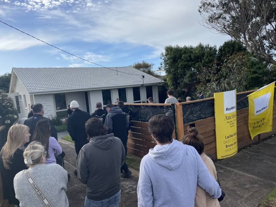 A large crowd attended the auction of 1036 Raglan Parade, Warrnambool. 