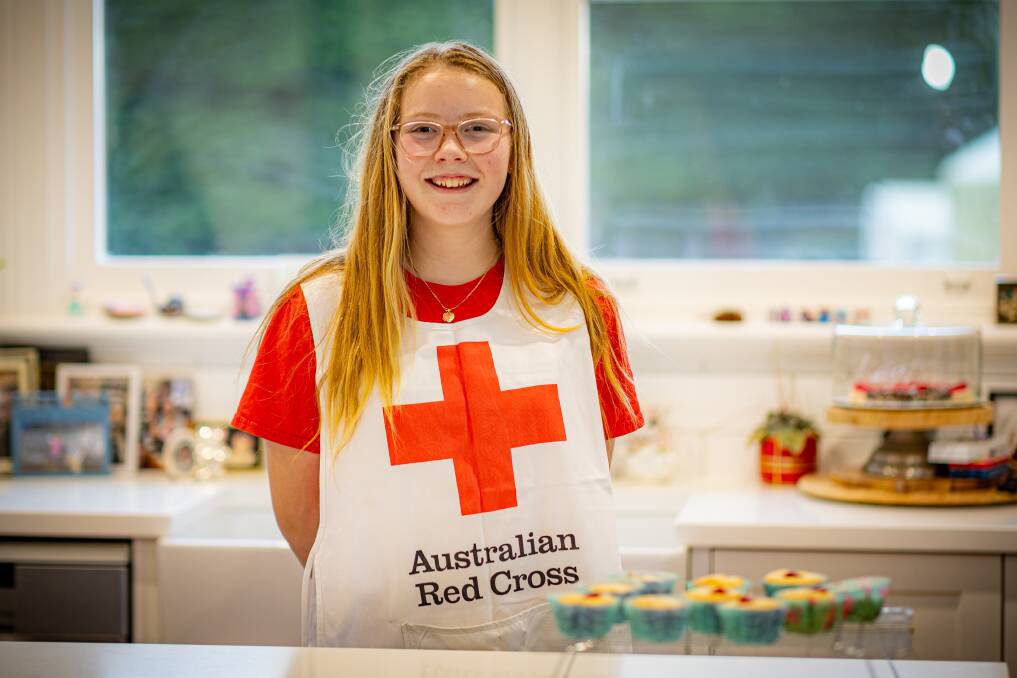 Wangoom resident Cassie Adams, 12, has been following in the footsteps of her great grandmother in volunteering for the Red Cross. Picture by Eddie Guerrero.