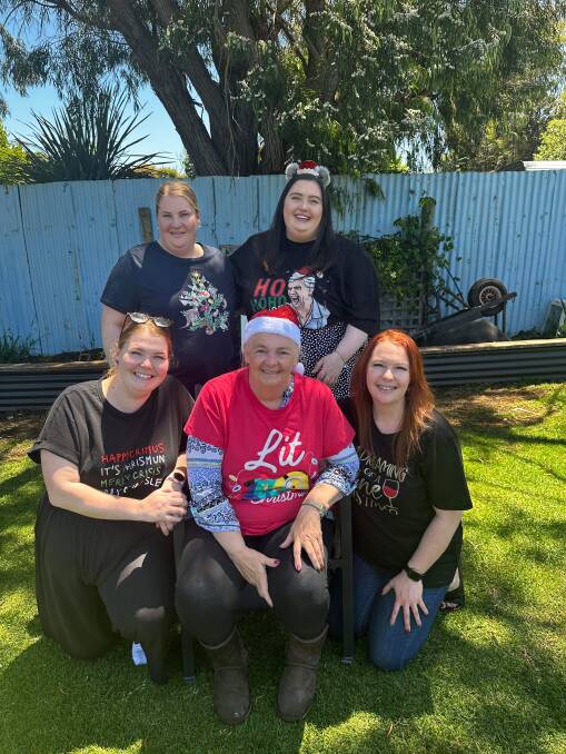 Janice Kennedy's daughters said the NDIS had failed their mother, front middle, by delaying placing her in an aged care facility. Pictures supplied