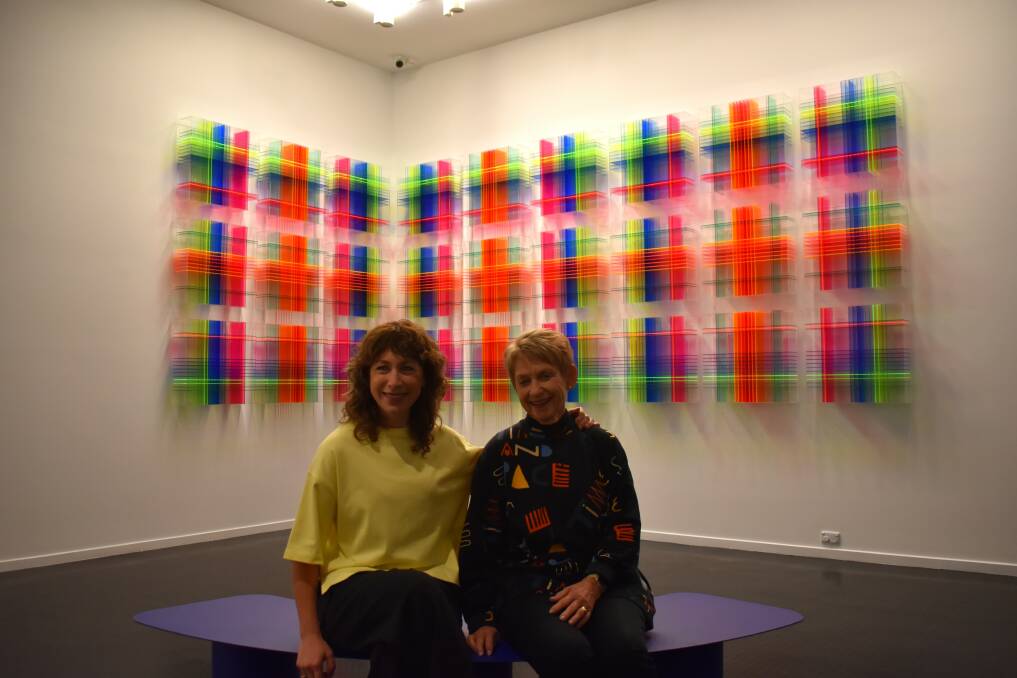 Lisa Gorman and her mother, Jane, at Lisa's exhibition at the Warrnambool Art Gallery. Picture by Aaron Smith