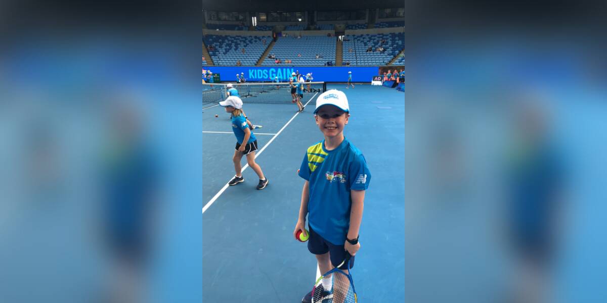 AUSTRALIAN OPEN: Nine-year-old Harry Williams was one of eight young Warrnambool tennis players to play at Margaret Court Arena.