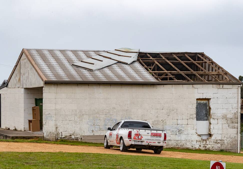 Part of the roof at Dennington business Warrnambool Automotive Brake and Suspension's was ripped off in the wild weather that hit the south-west on Friday, September 8. Picture by Sean McKenna
