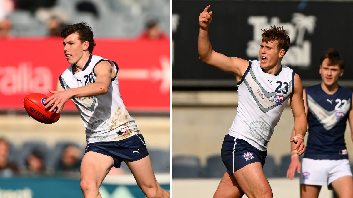 Finn O'Sullivan (left) and George Stevens (right) were awarded All Australian honours following their under 18 national carnivals with Vic Country. Pictures by Getty Images