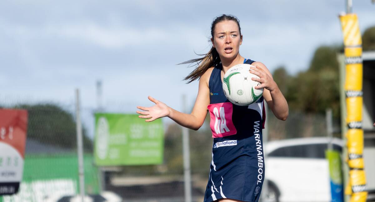 Warrnambool open goalie Meg Carlin adds to her representative experience with selection in the Western Region's squad. Picture by Anthony Brady
