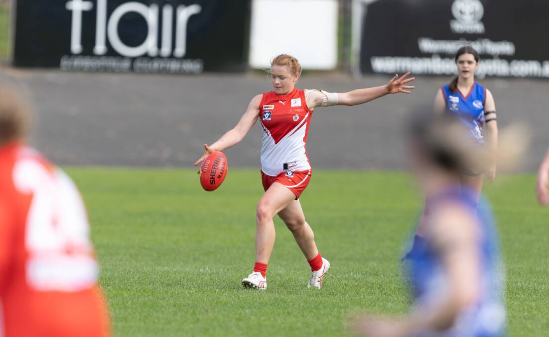 South Warrnambool's Jane McMeel was joint runner-up in the Western Victoria Female Football League's senior women's best and fairest count. Picture by Eddie Guerrero