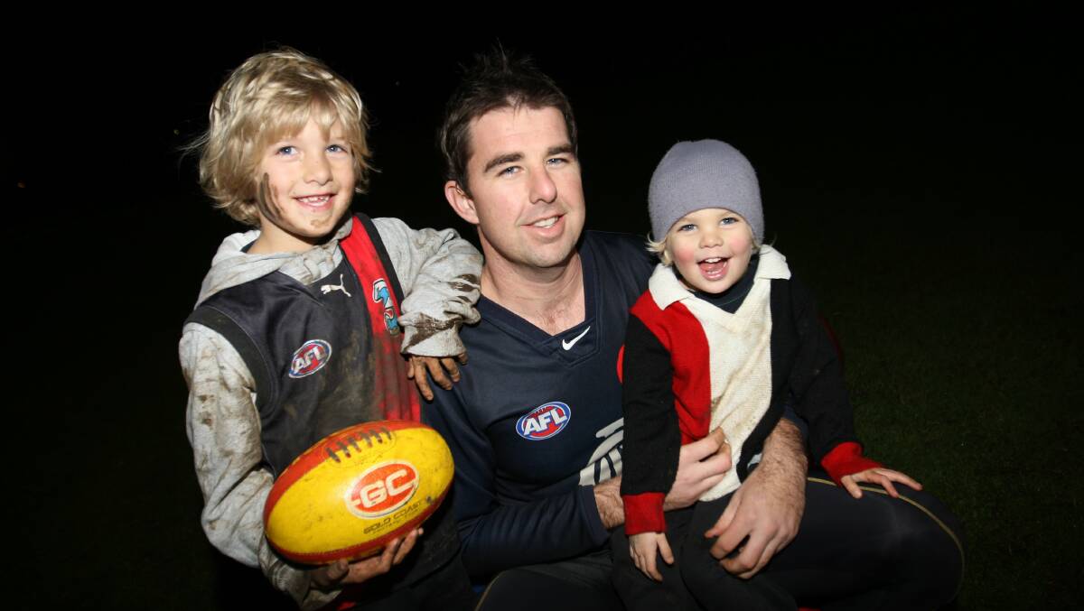 Jag McInerney (left), then 6, with dad Luke in 2011, and brother Moss, then 3. File picture