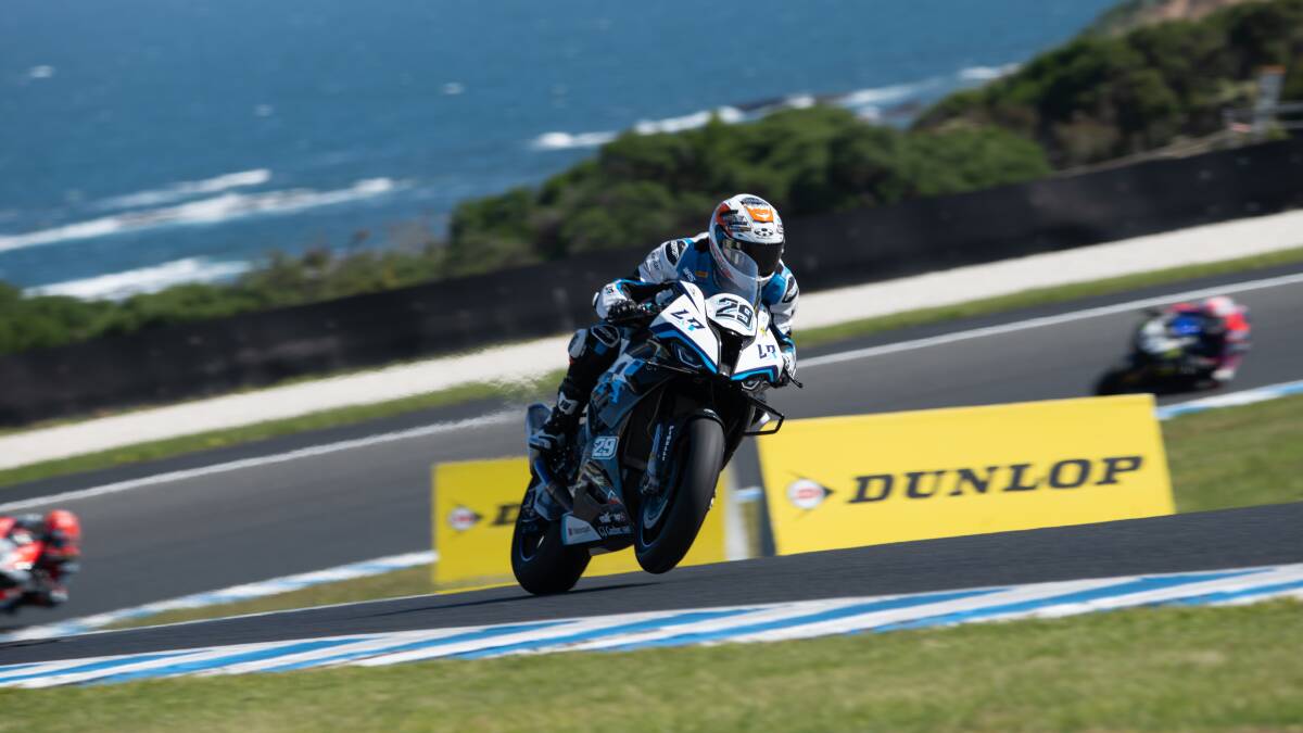 Warrnambool's Ted Collins in action during the 2023 Australian Superbikes Championship. Picture by TAYCO Creative