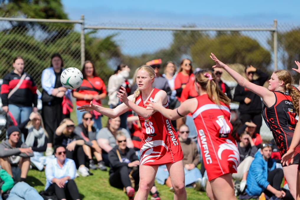 Matilda Stevens also became a premiership player for South Warrnambool following Saturday's 17 and under reserves netball grand final. Picture by Anthony Brady