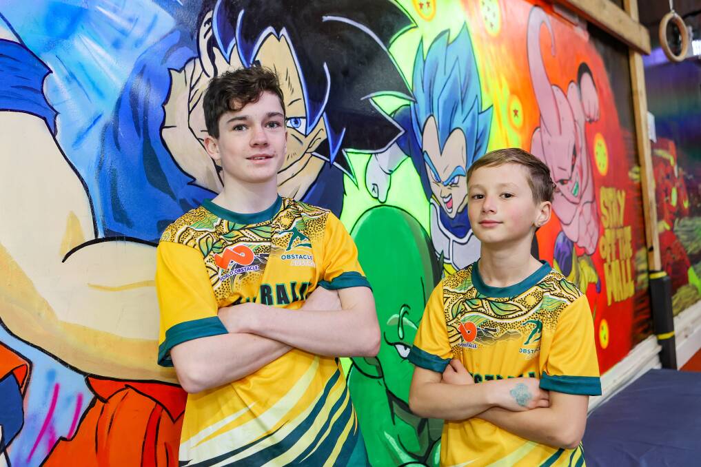 Alex Cox and Lenny Jansz will represent Australia at Ultimate Ninja Athlete Association's World Series in Florida. Picture by Anthony Brady