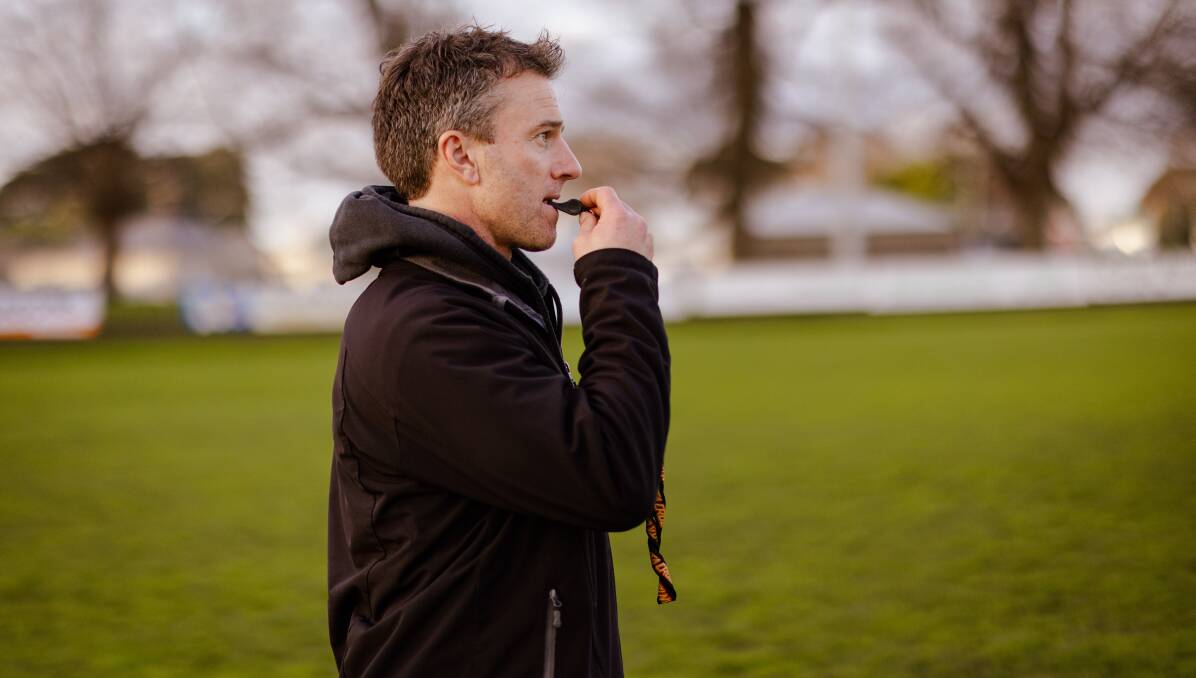 Terang Mortlake under 18 girls coach Nathan Jones, pictured at training, is keeping his messages simple ahead of Sunday's preliminary final. Picture by Sean McKenna